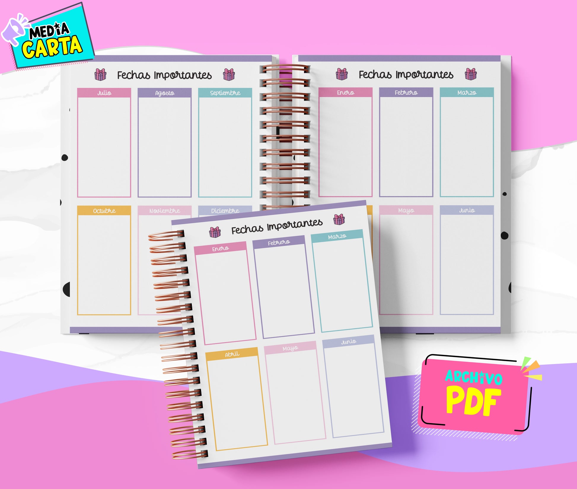 Agenda Diaria 2026 de Daisy Duck (PDF no editable) – Día por Página – Media Carta 14×21.5 cm – Español