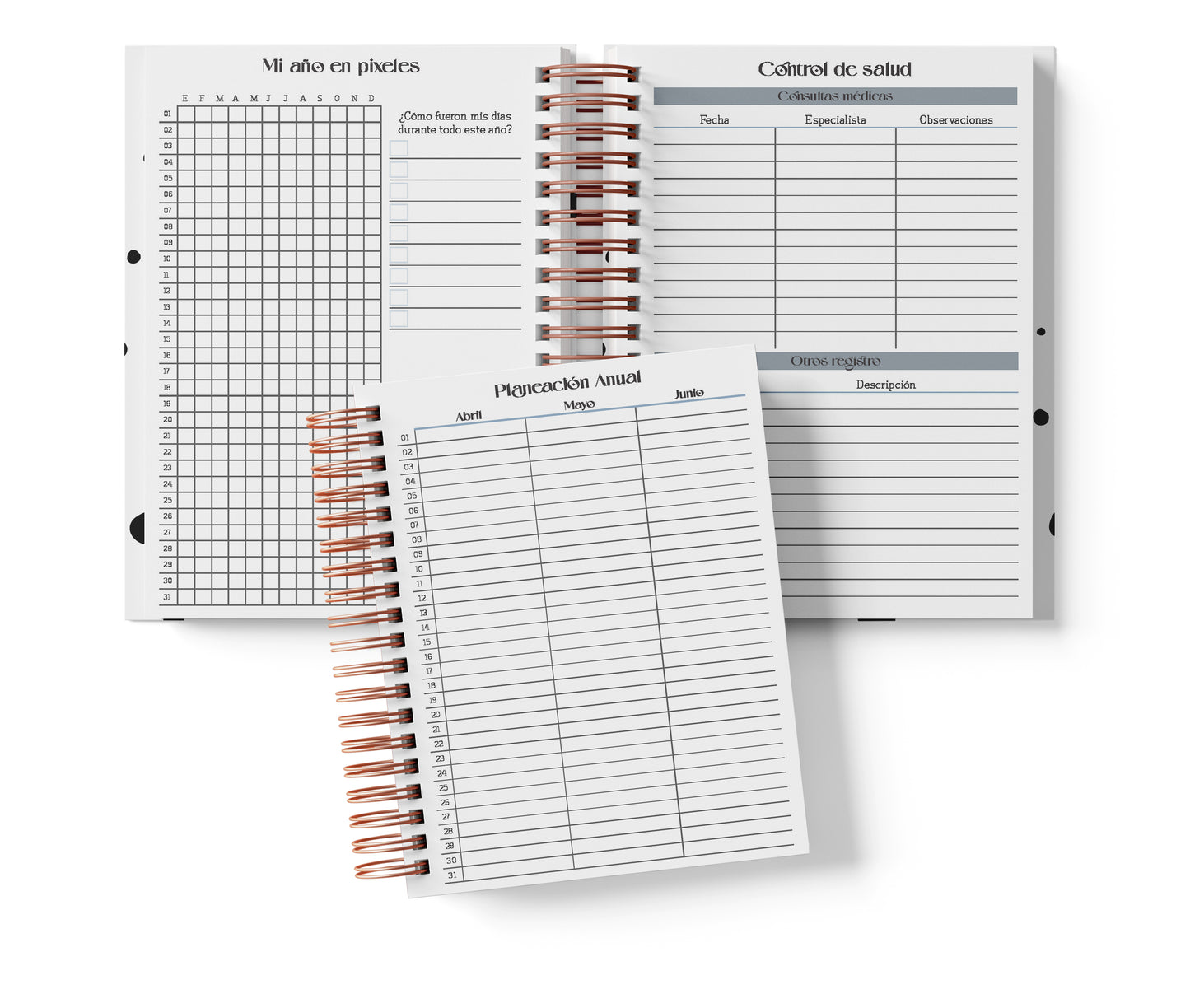 Agenda Semanal Digital 2026–2027 en Español • Formato Vertical • Minimalista Azul • Media Carta 14×21.5 cm / 5.5×8.5 in • PDF 224 páginas