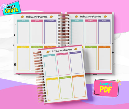 Agenda Diaria 2026 de Monsters Inc (PDF no editable) – Día por Página – Media Carta 14×21.5 cm – Español