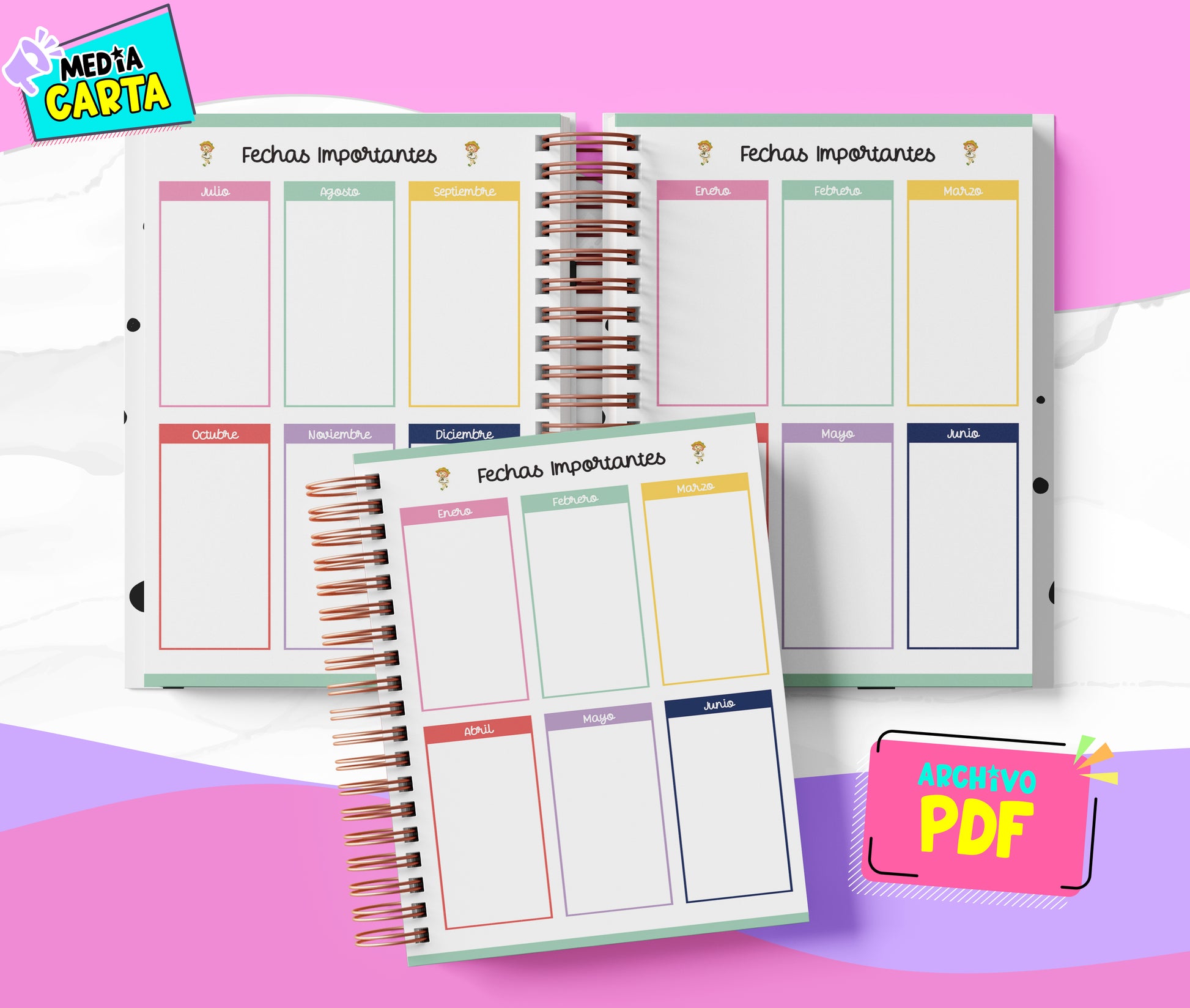 Agenda Diaria 2026 de Spy X Family (PDF no editable) – Día por Página – Media Carta 14×21.5 cm – Español