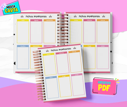 Agenda Diaria 2026 de Minions (PDF no editable) – Día por Página – Media Carta 14×21.5 cm – Español