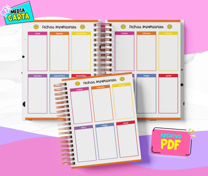 Agenda Diaria 2026 de Lizzie Mcguire (PDF no editable) – Día por Página – Media Carta 14×21.5 cm – Español