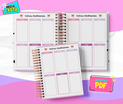 Agenda Diaria 2026 de Candy (PDF no editable) – Día por Página – Media Carta 14×21.5 cm – Español