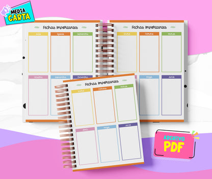 Agenda Diaria 2026 de Bob Esponja (PDF no editable) – Día por Página – Media Carta 14×21.5 cm – Español