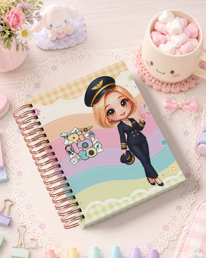 Pack de Portadas Piloto  Sobrecargo  Aeromoza - Sweet Rainbow