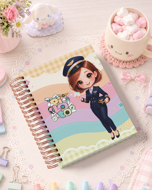 Pack de Portadas Piloto  Sobrecargo  Aeromoza - Sweet Rainbow