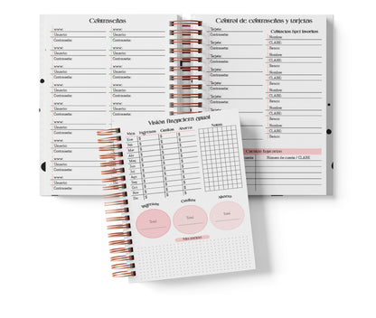 Agenda Semanal Digital 2026–2027 en Español • Formato Vertical • Minimalista Rosa • Media Carta 14×21.5 cm / 5.5×8.5 in • PDF 224 páginas
