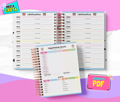 Agenda Diaria 2026 de Cute Dolls (PDF no editable) – Día por Página – Media Carta 14×21.5 cm – Español