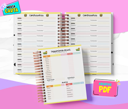 Agenda Diaria 2026 de Garfield (PDF no editable) – Día por Página – Media Carta 14×21.5 cm – Español