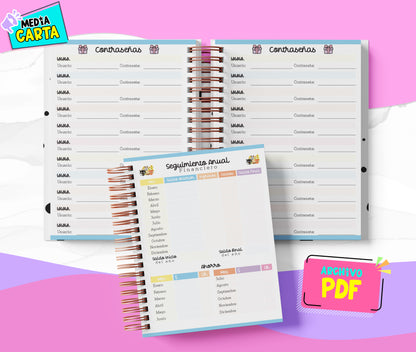 Agenda Diaria 2026 de Chococat (PDF no editable) – Día por Página – Media Carta 14×21.5 cm – Español