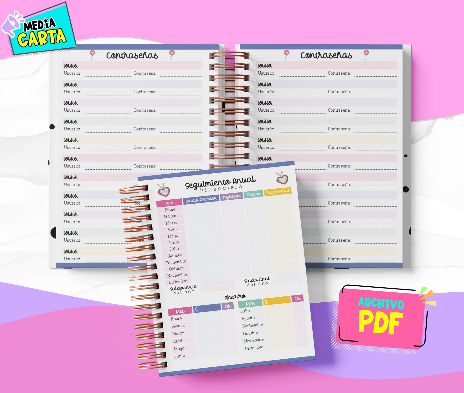 Agenda Diaria 2026 de Taylor Swift (PDF no editable) – Día por Página – Media Carta 14×21.5 cm – Español