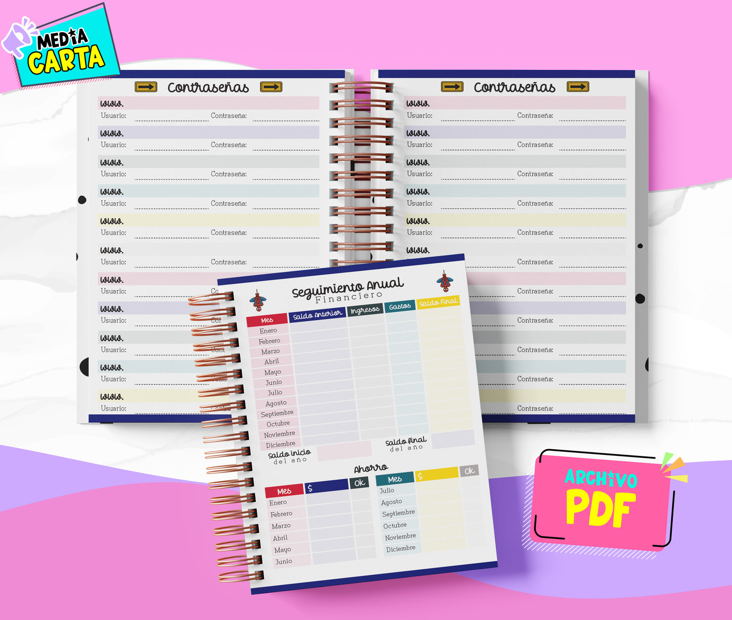 Agenda Diaria 2026 de Spiderman (PDF no editable) – Día por Página – Media Carta 14×21.5 cm – Español