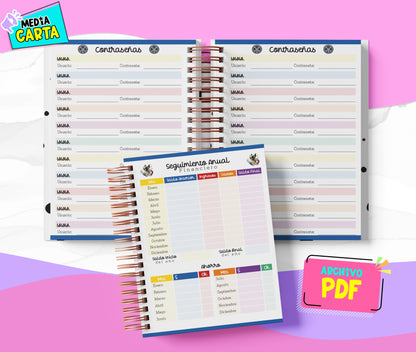 Agenda Diaria 2026 de Wolverine (PDF no editable) – Día por Página – Media Carta 14×21.5 cm – Español