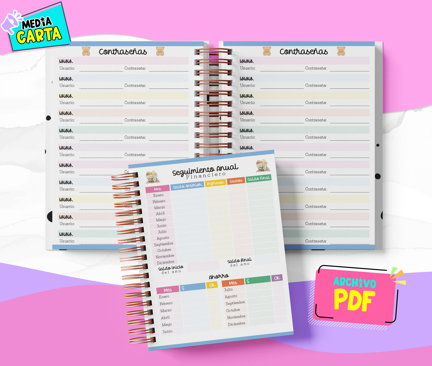 Agenda Diaria 2026 de Precious Moments (PDF no editable) – Día por Página – Media Carta 14×21.5 cm – Español