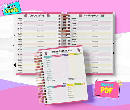 Agenda Diaria 2026 de Monsters Inc (PDF no editable) – Día por Página – Media Carta 14×21.5 cm – Español