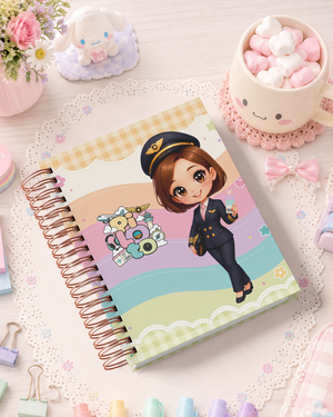 Pack de Portadas Piloto  Sobrecargo  Aeromoza - Sweet Rainbow