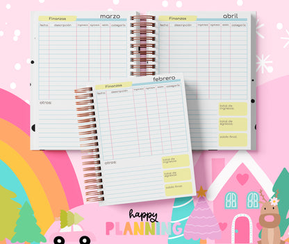 Agenda 2026 sin Horarios | Sábado y Domingo Juntos | Planner Diario PDF