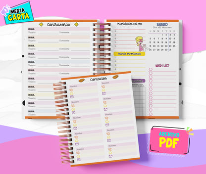 Agenda Diaria 2026 de Lizzie Mcguire (PDF no editable) – Día por Página – Media Carta 14×21.5 cm – Español