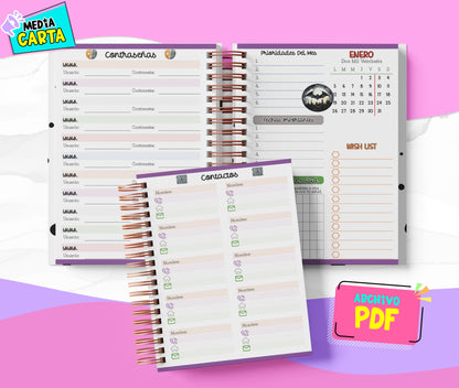 Agenda Diaria 2026 de Batman (PDF no editable) – Día por Página – Media Carta 14×21.5 cm – Español