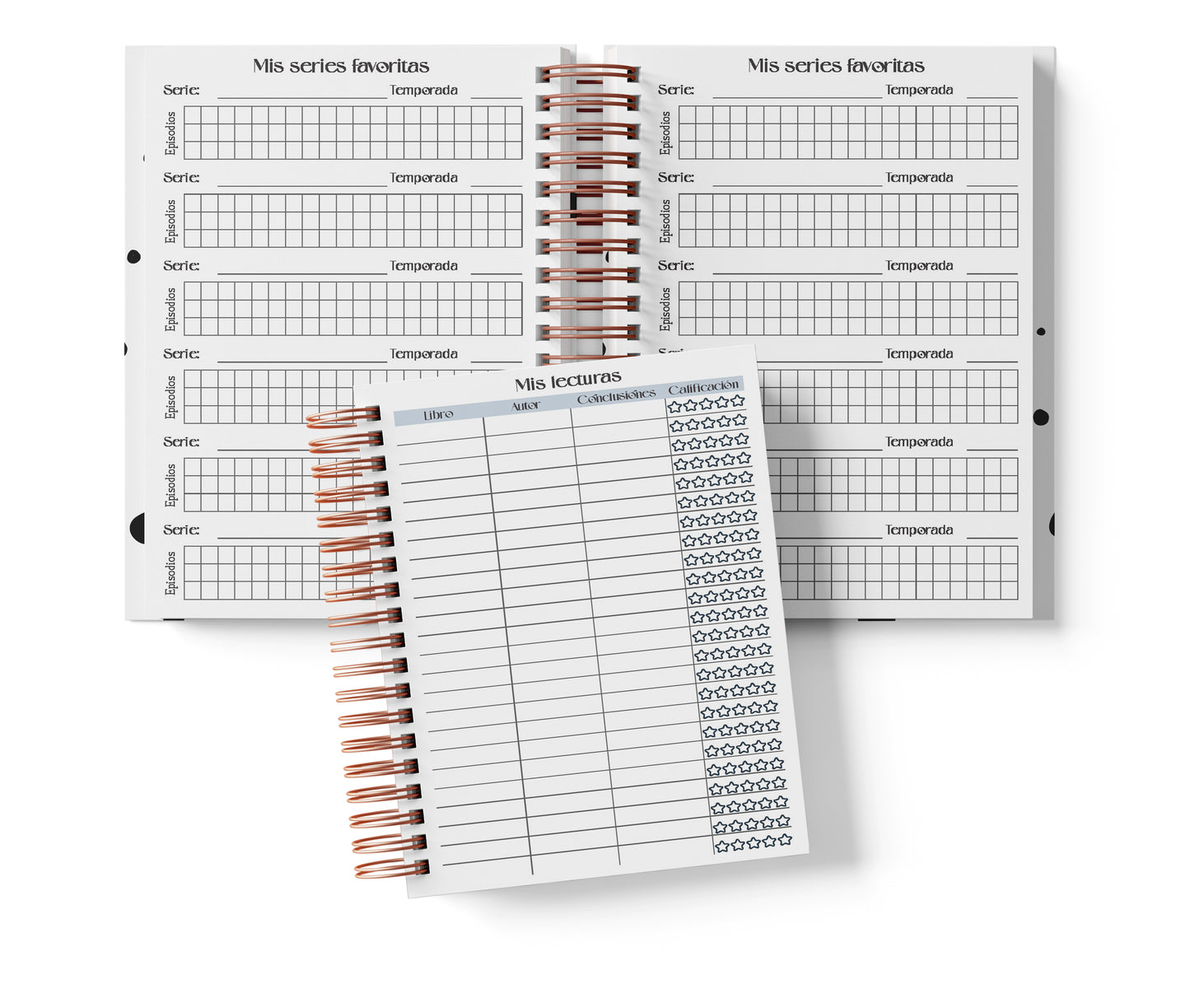Agenda Semanal Digital 2026–2027 en Español • Minimalista Azul • Media Carta 14×21.5 cm / 5.5×8.5 in • PDF 224 páginas