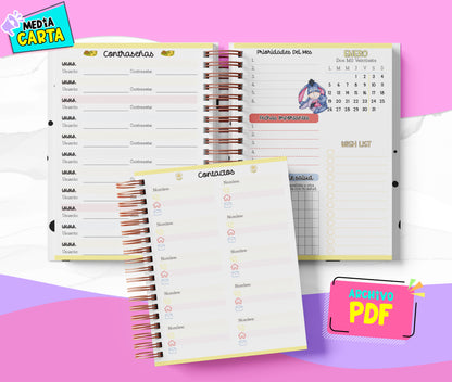 Agenda Diaria 2026 de Winnie (PDF no editable) – Día por Página – Media Carta 14×21.5 cm – Español