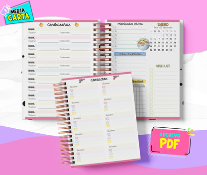 Agenda Diaria 2026 de The Mandalorian (PDF no editable) – Día por Página – Media Carta 14×21.5 cm – Español