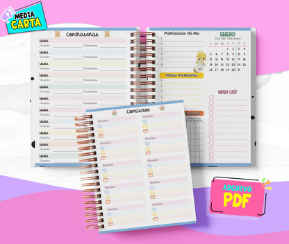 Agenda Diaria 2026 de Precious Moments (PDF no editable) – Día por Página – Media Carta 14×21.5 cm – Español