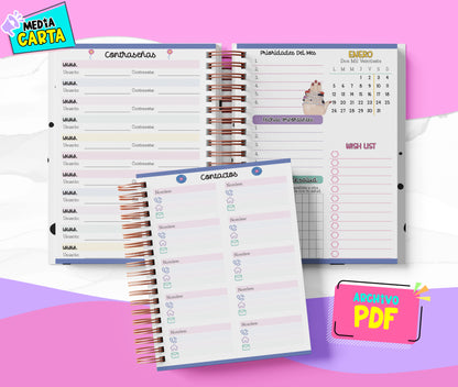 Agenda Diaria 2026 de Taylor Swift (PDF no editable) – Día por Página – Media Carta 14×21.5 cm – Español