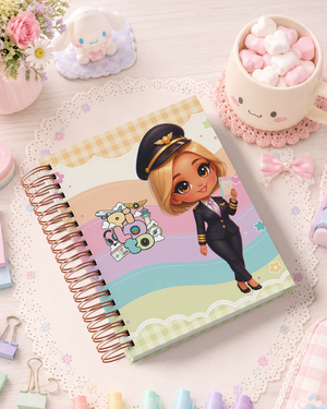 Pack de Portadas Piloto  Sobrecargo  Aeromoza - Sweet Rainbow