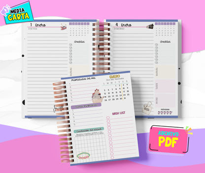 Agenda Diaria 2026 de Taylor Swift (PDF no editable) – Día por Página – Media Carta 14×21.5 cm – Español