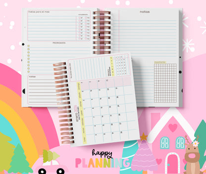 Agenda 2026 Floral sin Horarios – Planificador 2 Días por Página