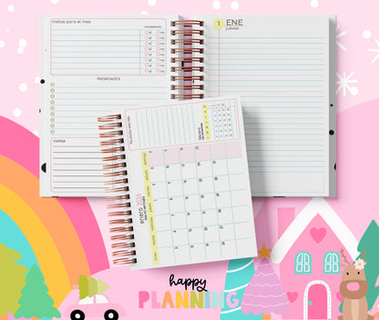 Agenda 2026 sin Horarios | Sábado y Domingo Juntos | Planner Diario PDF