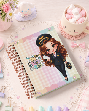Pack de Portadas Piloto  Sobrecargo  Aeromoza - Sweet Rainbow