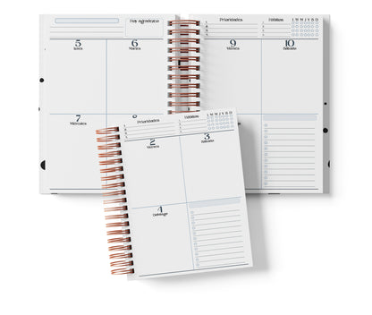 Agenda Semanal Digital 2026–2027 en Español • Minimalista Azul • Media Carta 14×21.5 cm / 5.5×8.5 in • PDF 224 páginas