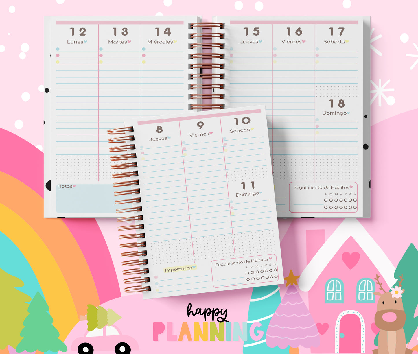 Agenda Semanal 2026 sin Horarios – Semana a la Vista | PDF Imprimible