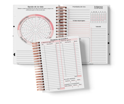 Agenda Semanal Digital 2026–2027 en Español • Minimalista Rosa • Media Carta 14×21.5 cm / 5.5×8.5 in • PDF 224 páginas