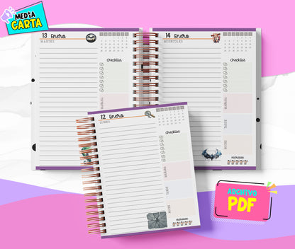 Agenda Diaria 2026 de Batman (PDF no editable) – Día por Página – Media Carta 14×21.5 cm – Español