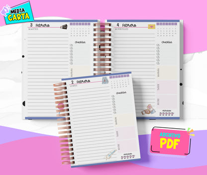 Agenda Diaria 2026 de Taylor Swift (PDF no editable) – Día por Página – Media Carta 14×21.5 cm – Español