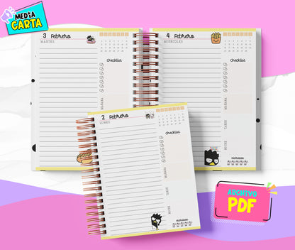 Agenda Diaria 2026 de Batz Maru (PDF no editable) – Día por Página – Media Carta 14×21.5 cm – Español