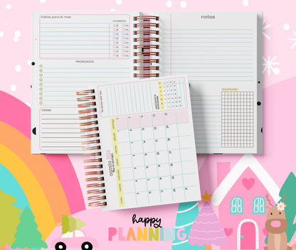 Agenda 2026 Floral sin Horarios – Planificador 2 Días por Página