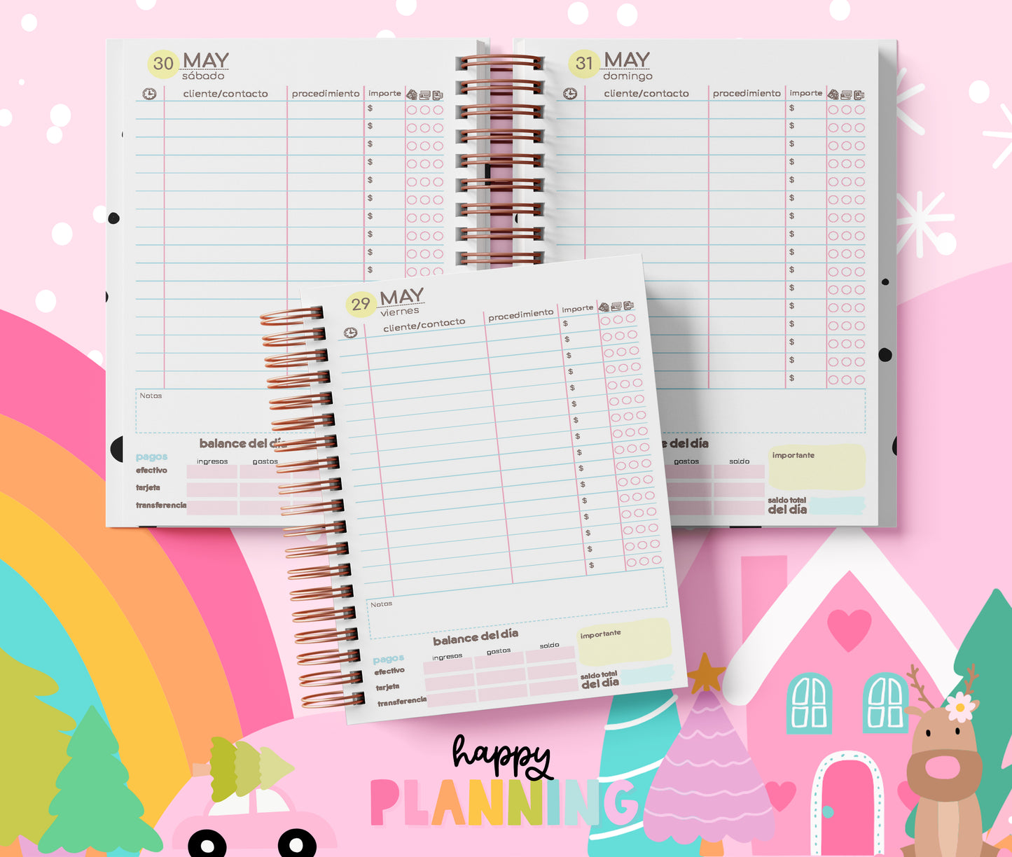 Agenda de Citas 2026 Sin Hora – 1 Día por Página | Imprimible PDF