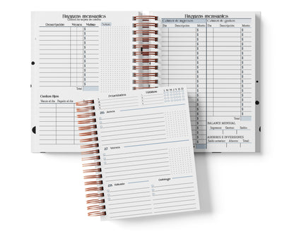 Agenda Semanal Digital 2026–2027 en Español • Formato Horizontal • Minimalista Azul • Media Carta 14×21.5 cm / 5.5×8.5 in • PDF 224 páginas