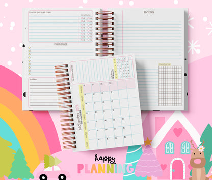 Agenda 2026 Floral sin Horarios – Planificador 2 Días por Página