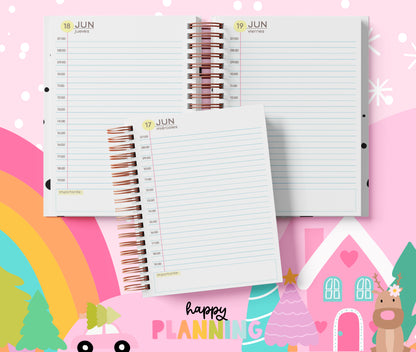 Agenda 2026 con Horario y Fin de Semana en una Página | Planner Diario PDF