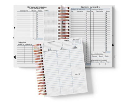 Agenda Semanal Digital 2026–2027 en Español • Formato Vertical • Minimalista Azul • Media Carta 14×21.5 cm / 5.5×8.5 in • PDF 224 páginas