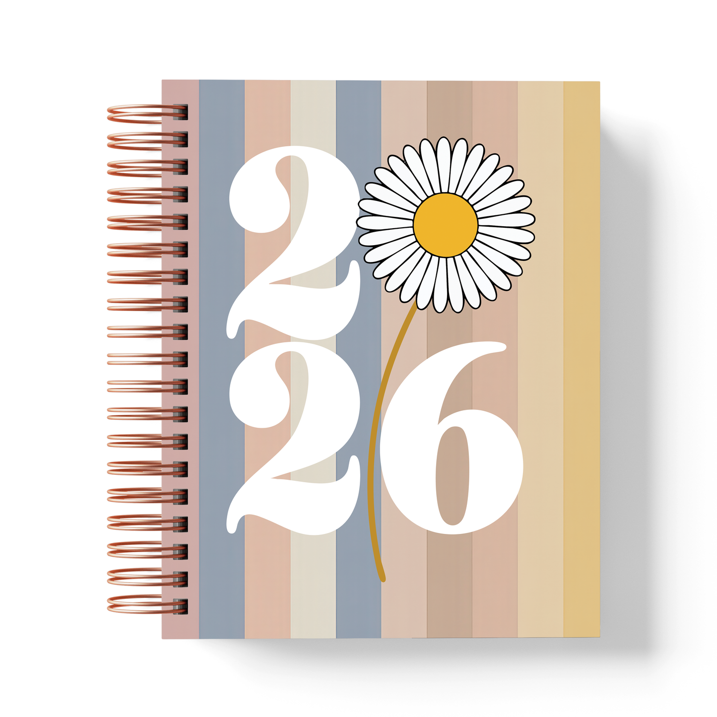 Agenda 2026 Floral sin Horarios – Planificador 2 Días por Página