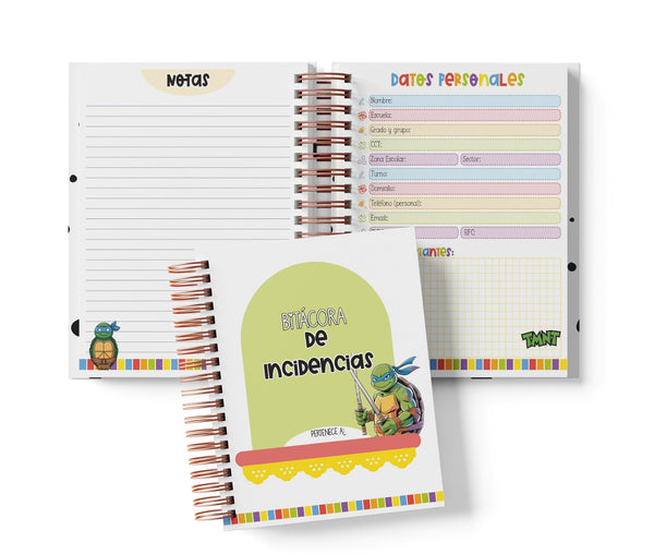 Libreta de Incidencias 100 Folios - Tortugas Ninja