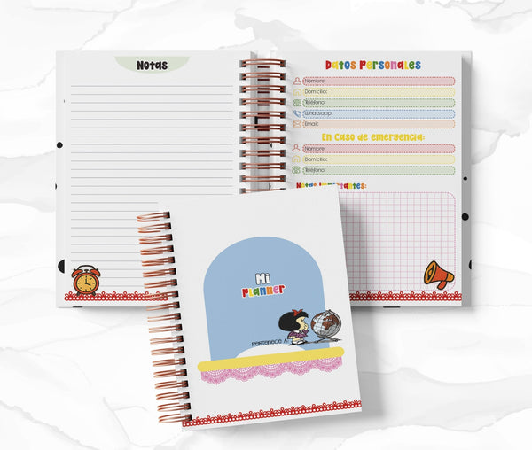Planner Diario con Horario cada 30 Min - Mafalda