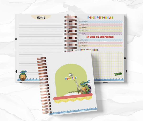 Planner Diario con Horario cada 30 Min - Tortugas Ninja