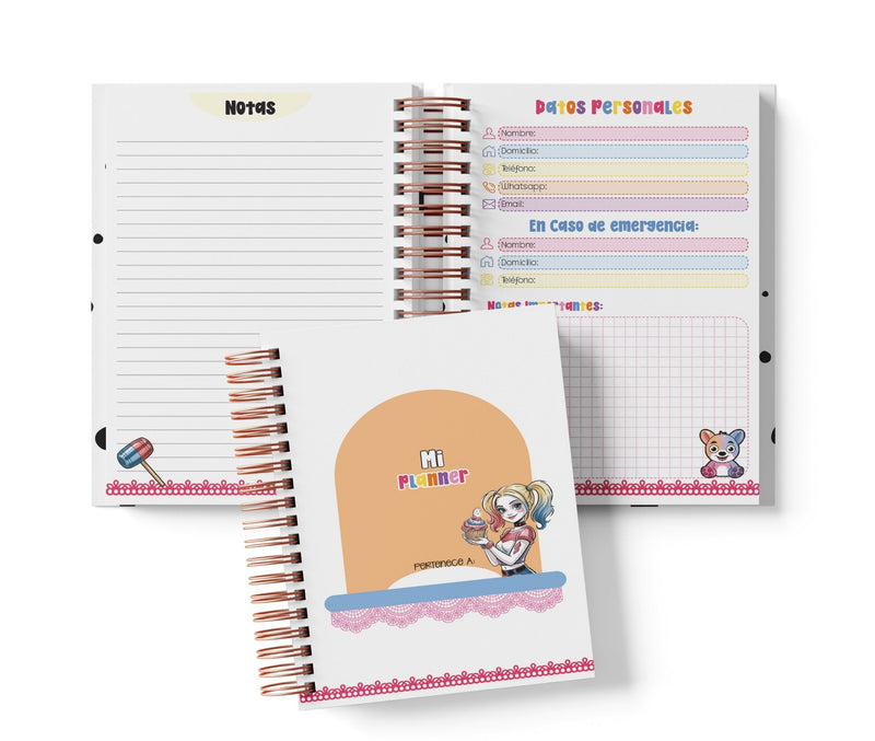 Planner Diario con Horario - Harley Quinn